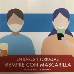 El Ayuntamiento de Astillero lanza una campaña para el uso de la mascarilla en terrazas y en el interior de los bares