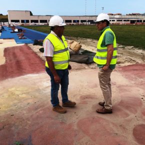 Avanzan las obras de las pistas de atletismo del Complejo Ruth Beitia